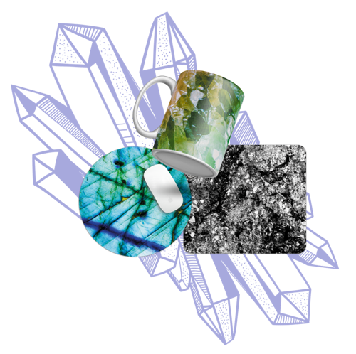 Collectie mineralen, kristallen en edelstenen